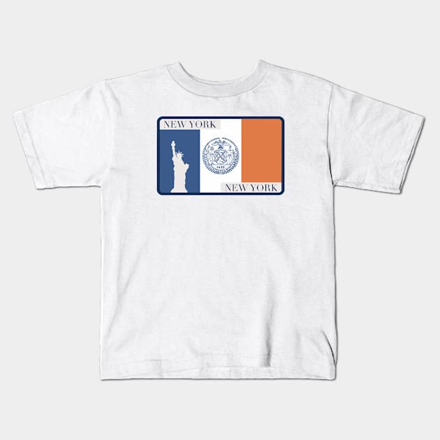 New York City Flag Decal Kids T-Shirt by ZSONN